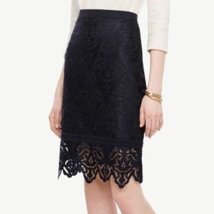 Ann Taylor Botanical lace pencil skirt